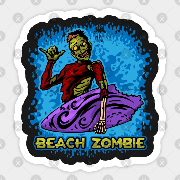 Beach Zombie Sticker by RadStar